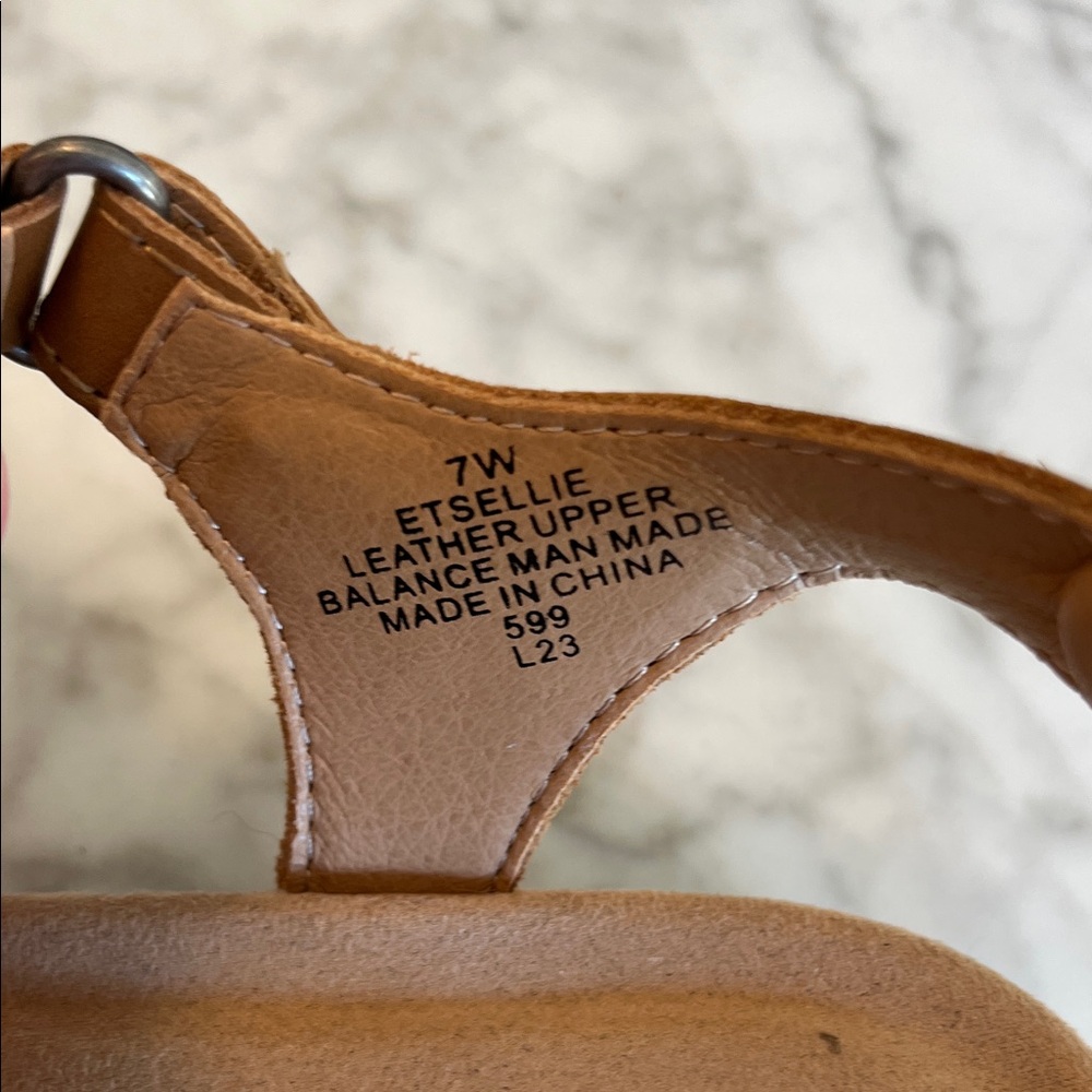 Earth Origins NWOT Tan Strappy Sandals Women’s Size 7W - Picture 7 of 7